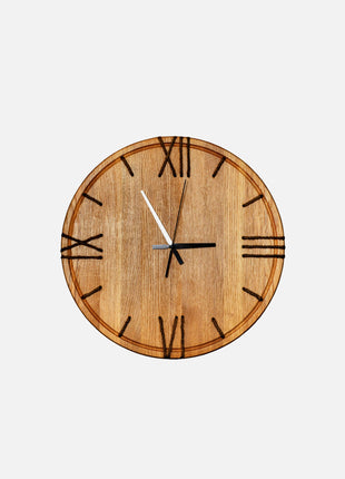Round wall clock wood