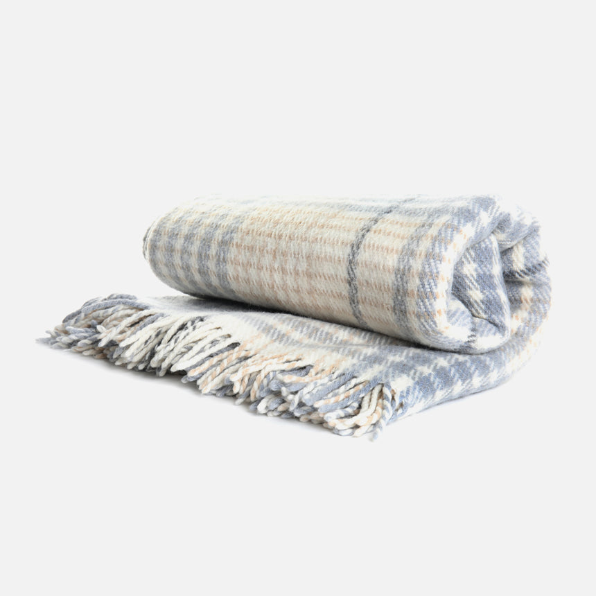 Stylish soft checkered plaid White Blue