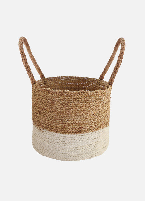 Wicker basket Amber white